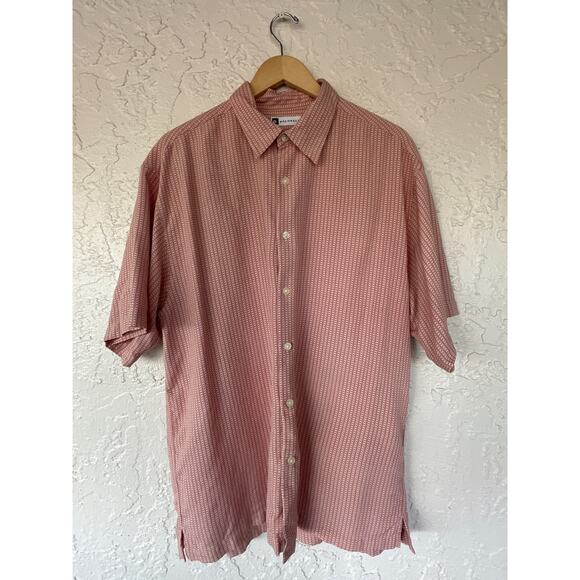 Vintage Bachrach Short Sleeve Button Up Shirt - Size XL - 100% Silk - Geometric - Picture 1 of 5